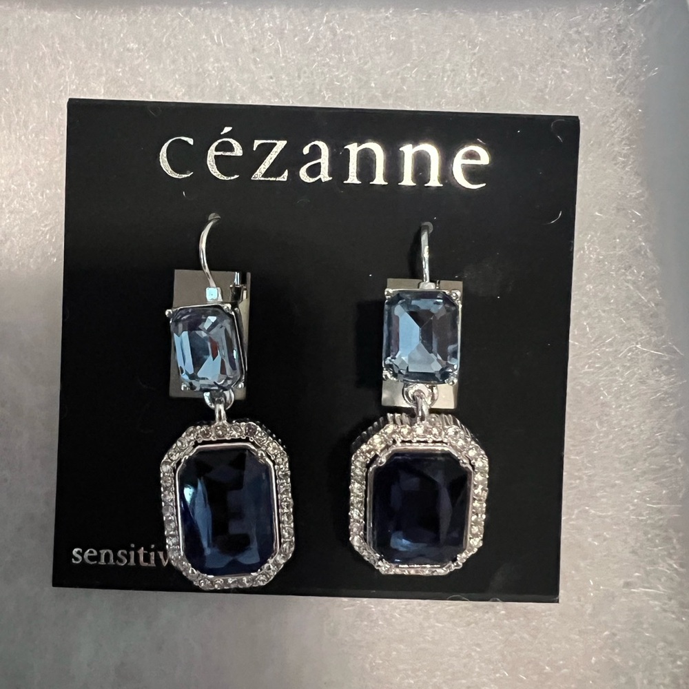 Blue and Silver Drop Earrings